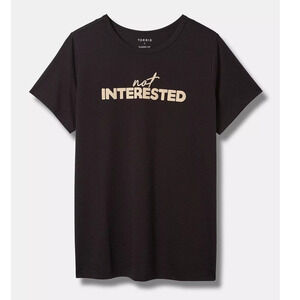 NWT Torrid Not Interested Vintage Cotton Crew Neck Tee Top Shirt Size: 5X (28)